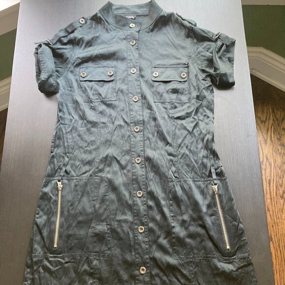 Y2K DRESS FROM LE CHATEAU SIZE MEDIUM- SHINY RAYON BLACK - Picture 1 of 10